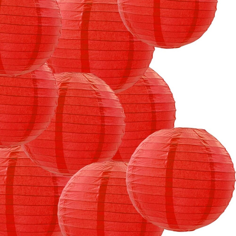 Red Paper Lanterns 10pcs Party Hanging Decorations for Xmas Hanging Decorations